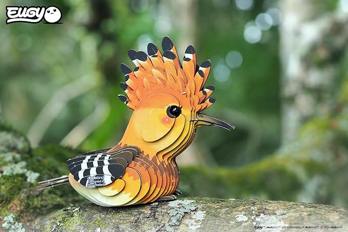 Eugy Hoopoe 3D Puzzle - 30 Piece Eco-Friendly Educational Toy Puzzle for Boys, Girls & Kids Ages 6+