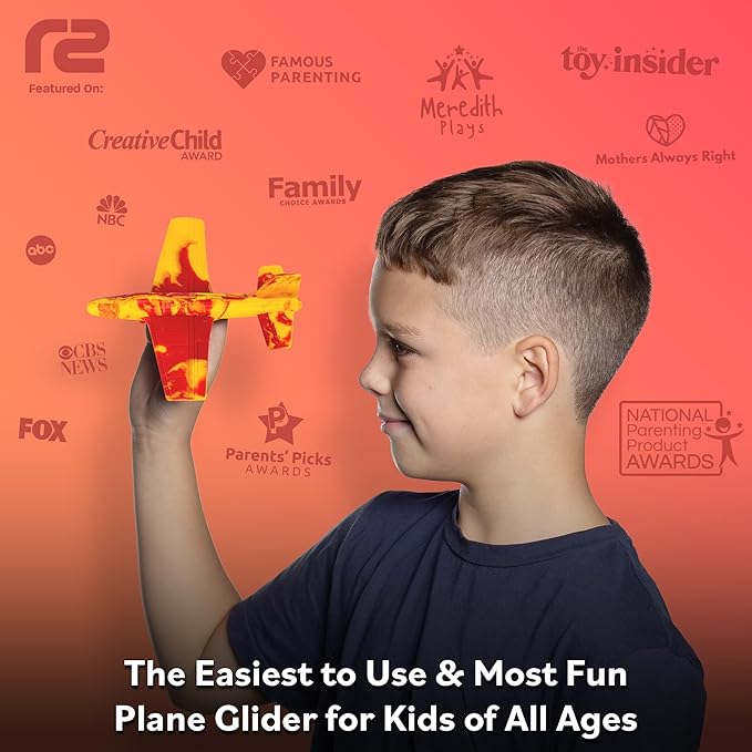Airplane Toy Foam Glider Plane for Kids: Best Outdoor Toys for Boys & Girls All Ages. Easter Basket Stocking Stuffers Birthday Gift Ideas. Summer Yard Games Great Gifts for Age 4 5 6 7 8 9 + Year Olds