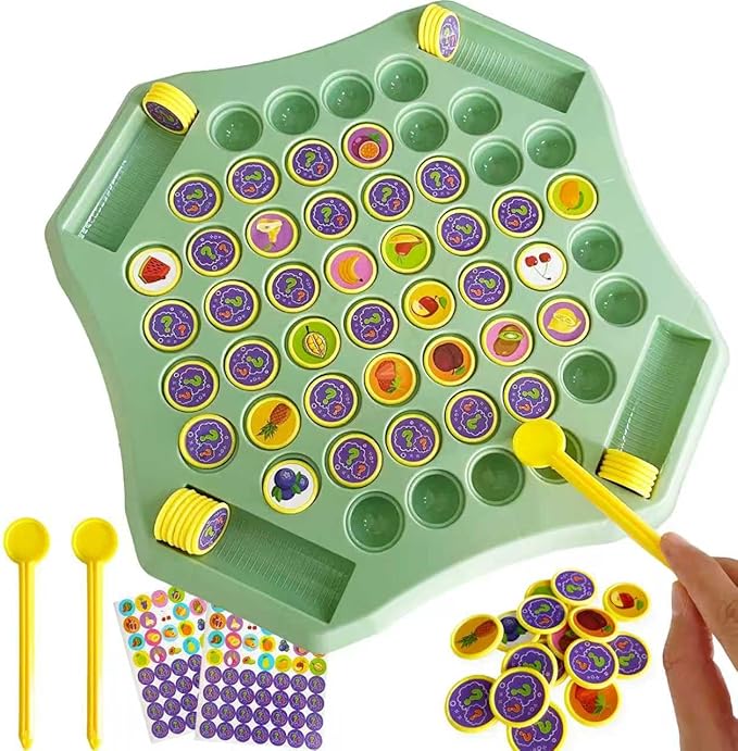 54PCS Fruit Flip Chess Memory Chess Game, Flip Match Board Game, for Kindergarten, Family, and Party Activities