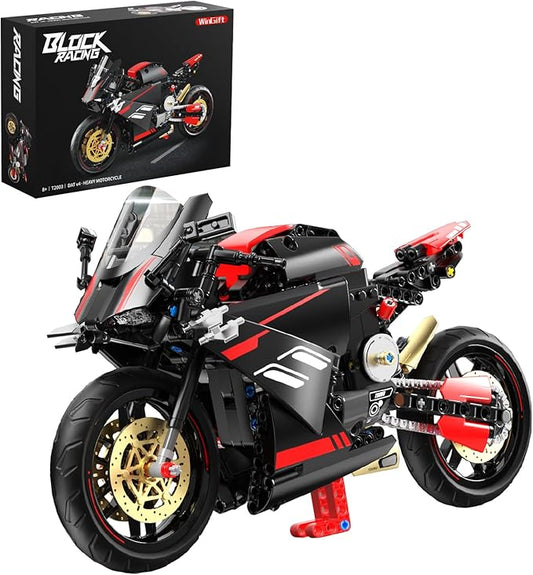 WINGIFT 1:8 Motorcycle Building Set,426 PCS Collectible Motorcycle Display Model Building Kit,Motorbike Toy Collection Brick Kit for Boys Girls,Christmas Birthday Gift for Adults Teens and Kids 8-14+