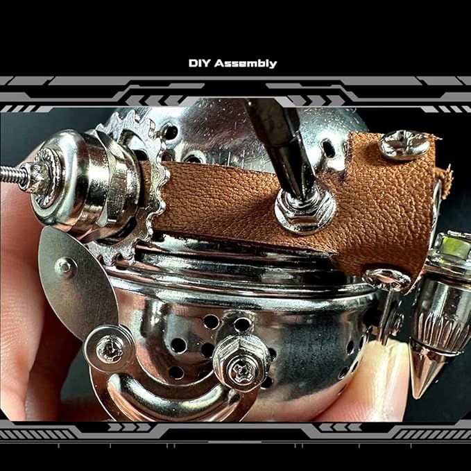 3D Metal Puzzle Kits - 110+PCS DIY Mechanical Steampunk Owl Egg Assembly Model, Creative Desktop Ornament for Adults & Teens