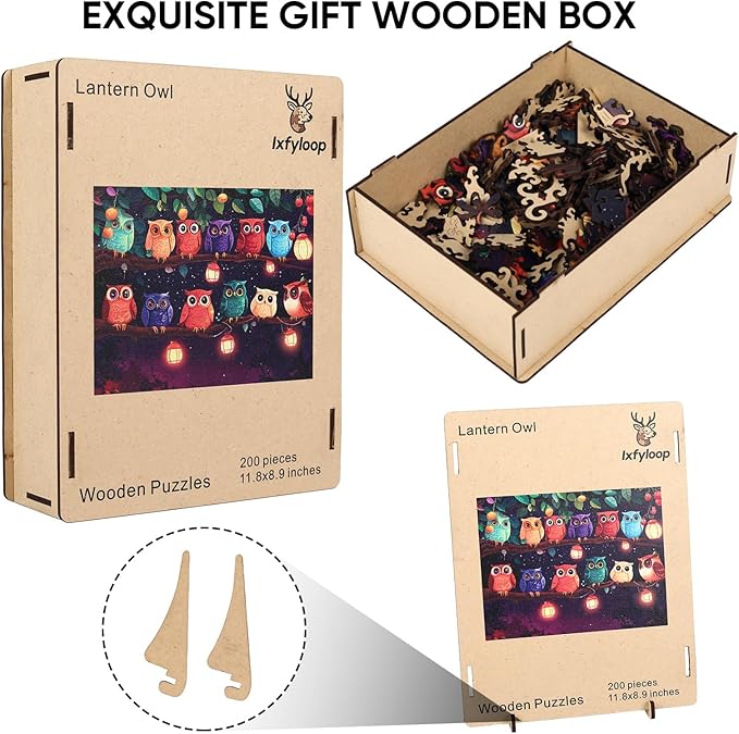 Wooden Puzzles for Adults 500 Pieces, Owl Family Wooden Jigsaw Puzzles, Animal Adult Puzzles, Irregular Wood Puzzles Creative Gift for Adults and Kids Family Brain Game, 14.2x18.8 inch