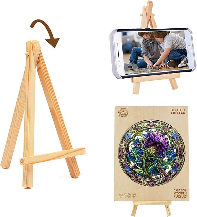 KAAYEE Wooden Jigsaw Puzzles-Scotch Thistle Wooden Puzzle Adult 450 PCS Unique Shape Wood Puzzle Adult,3D Visual Effect Puzzle for Adults,Family Puzzles Aduls (XL-17.3 * 17.3in)