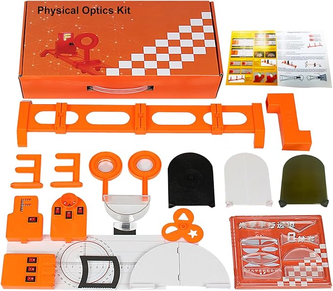 Physics Optics Experiment Set Refraction and Reflection of Light,Convex Lens and Small Hole Imaging Experiment, Three Primary Colors of Light School Optics Learning Educational Science Kits