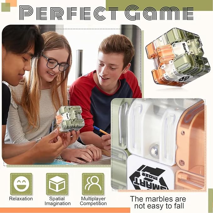 Large Labyrinth 3D Puzzle Maze Cube Engaging Brain Teaser Toy High Difficulty Puzzle Maze Ball for Stress Relief & Logic Development IQ Mind Challenge Puzzles Box Educational Focus Game(3PCS)