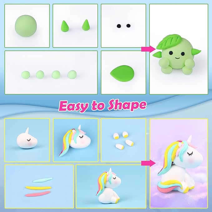 ESSENSON Air Dry Clay 180 Colors, Modeling Clay for Kids, DIY Molding Magic Clay for with Tools, Toys Gifts for Age 3 4 5 6 7 8+ Years Old Boys Girls Kids