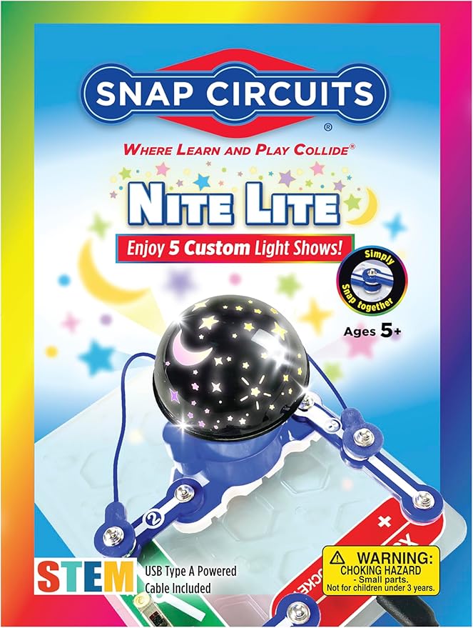 Night Light for Kids | Includes 5 Light Shows | Ages 5+ | Rotating Night Light Projector