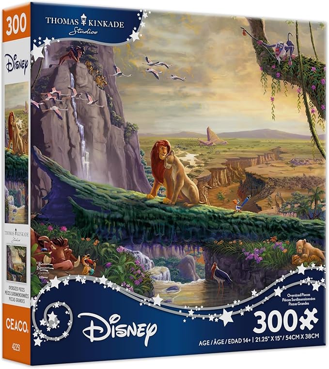 Ceaco - Thomas Kinkade - Disney - The Lion King - Return to Pride Rock - Large Piece Jigsaw Puzzle for Adults - Challenging Puzzle Perfect for Game Nights - Finished Size is 21.25 x 15.00