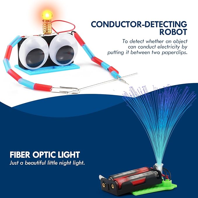 STEM Electric Circuit Kit for Kids Ages 8-12, Electrical Circuits Science Project Light Bulb Experiment, Educational STEAM Kits Electricity Toys Boys Girls Electronic Activities 6 7 8 9 10 12 Year Old