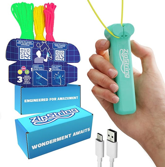 Original - As Seen on Shark Tank - Classic Rope Launcher Toy, Perfect for Kids & Adults - Fly a String Loop in The Air for Endless Tricks & Fun, Wonderment Awaits, Aesthetic Aqua