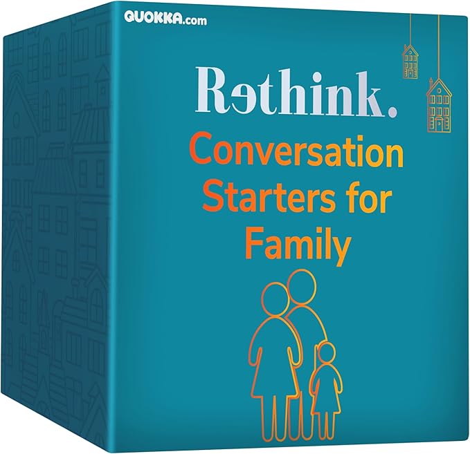 QUOKKA Conversation Cards Game - Family Edition | 500 Questions | Premium Version | Share Thoughts - Fun Talking Board Game for Family Night