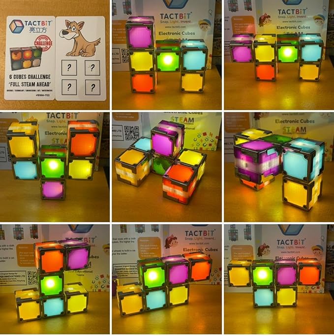 24 Magnetic Building Blocks – Light-Up STEM Educational Toy for Toddlers & Kids, Intertek Approved, Patented in US & China, Interactive Learning Cubes