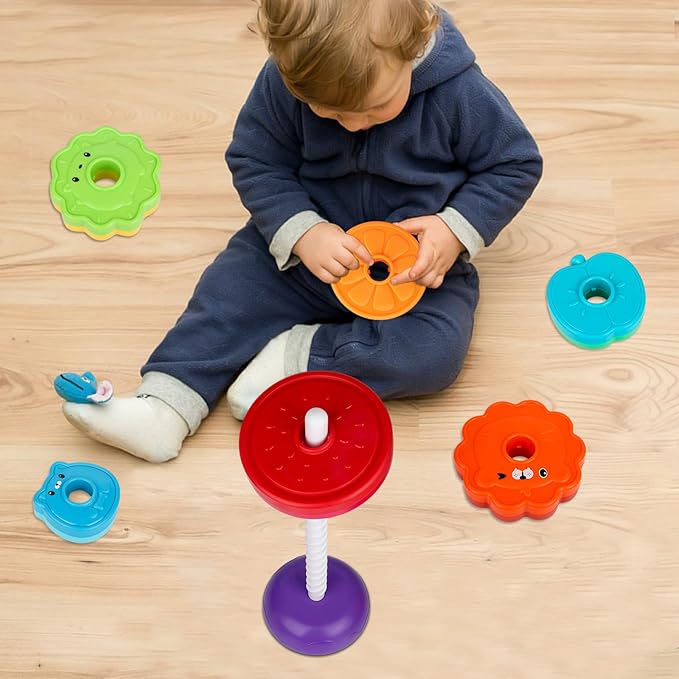 Montessori Toys for 1+ Year Old, Educational Stacking Spinning Baby Toys, Learning Toys Sensory Toys for Toddlers 1-3, Christmas Birthday Easter Gift for Babies 12-18 Months