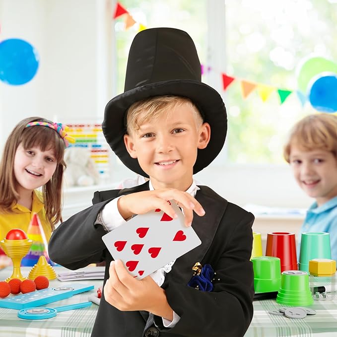 Magic Kit for Kids - 74 Magic Tricks Performance with Manual and Videos, Magic Gift Set for 6+ Years Old Beginner Magicians, Perfect for Halloween Christmas Birthday Parties & Family Fun
