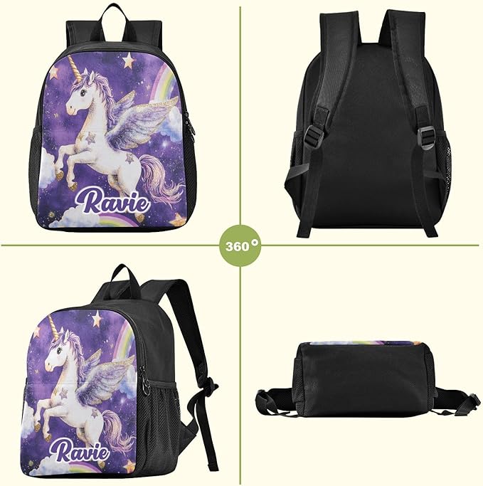 Rainbow Purple Toddler Backpack for Boys Girls 3-6 Preschool Small Backpacks Kids Mini Kindergarten Bookbag for Elementary for School