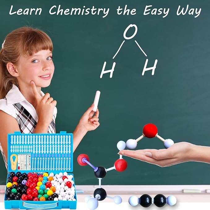 Chemistry Molecular Model Kit 452pc with C60,Educational Science Set Learning Chemistry Atoms,Bonds and Structures Teaching Aids School Supplies