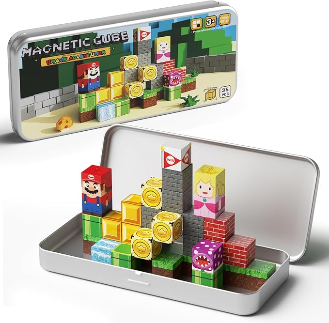 Magnetic Building Toys for Kids Ages 4-8, STEM Magnet Travel Cubes Construction Set with Storage Box, Educational Birthday Gifts Magnet Blocks for Toddlers 3 4 5 6 7 8+ Year Old Boys & Girls