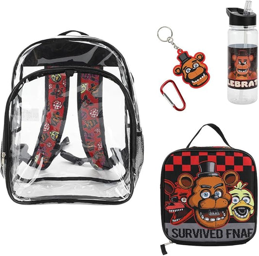 Bioworld Five Nights at Freddy's 5-Piece Backpack & Lunchbox Set With Water Bottle