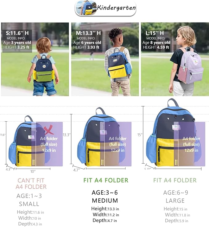 Kids Backpacks, Unisex, Multicolored, Medium, 13" H, 1L, Nylon, Modern, Cartoon, 3-5 Years, Elementary School, Travel, School