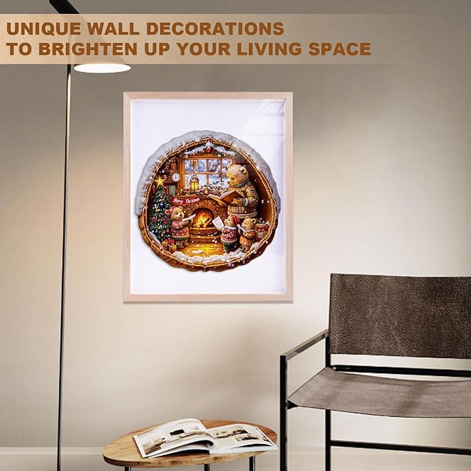 Jigfoxy Wooden Puzzles for Adults, Brown Bear House Wood Puzzles Adult, Unique Animal Shape Wooden Jigsaw Puzzles for Adults, Birthday Gifts for Puzzle Lovers, Family, Friend (M-11.4 * 11.4in-200pcs)