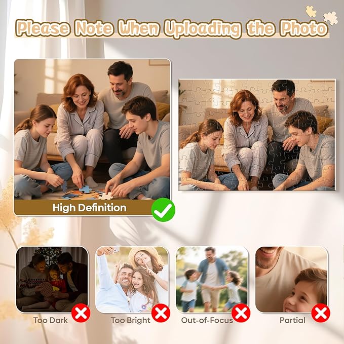 Personalized Puzzle Gifts for Christmas, Custom Photo Gift for Dad from Daughter Son Kids, Dad Gifts for Husband from Wife, Customized Presents for Father's Day Birthday Christmas