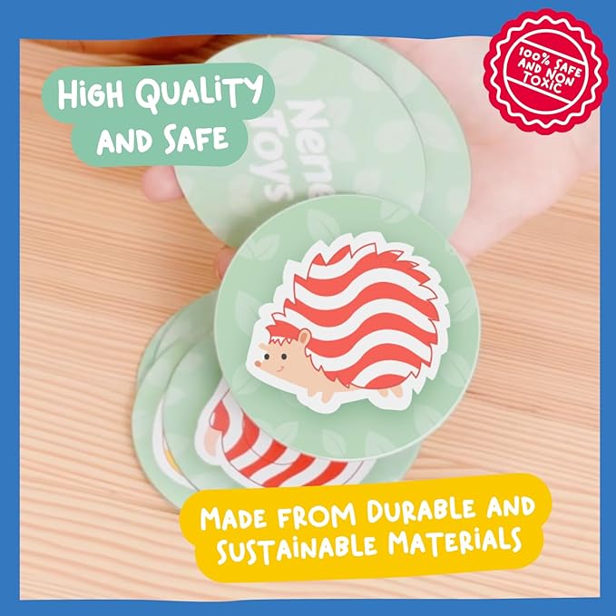 Nene Toys FlashFind Visual Agility Game for Kids Age 3+; Family Educational Animal Card Game for Boys/Girls