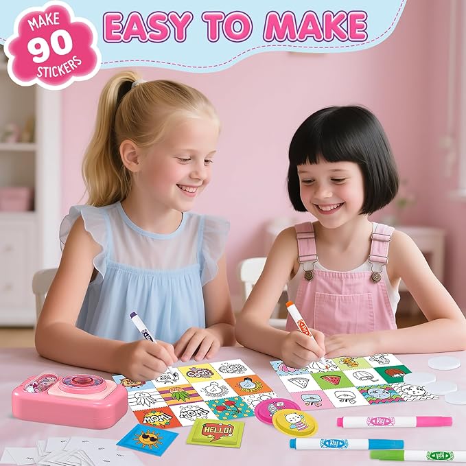 Puffy Sticker Maker Kit for Kids - Make Your Own 3D Stickers Ages 6-10 - Create DIY Craft Machine Unicorn Arts and Crafts Kits for Girls & Boys (90 Stickers)