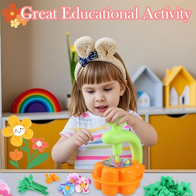 YUOIOYU Fabric Flower Bouquets Toys, DIY Crafts Kits for Kids, Build Your Flower Bouquet, Arts and Crafts for 4 5 6 7 8+ Year Old Girls, Preschool Educational Toys Creative Birthday Gifts