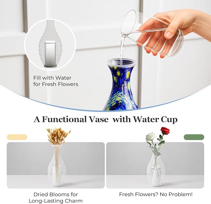 160 Pieces 3D Puzzle Vase - Starry Night Pattern, DIY Stereo Puzzles for Adults & Kids, Home Decoration Vase, No Glue Needed