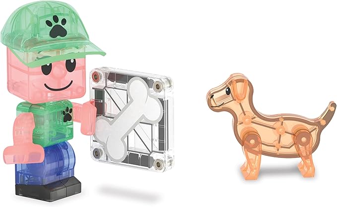 MAGNA-TILES Puppy Park 27-Piece Magnetic Construction Set, The Original Magnetic Building Brand