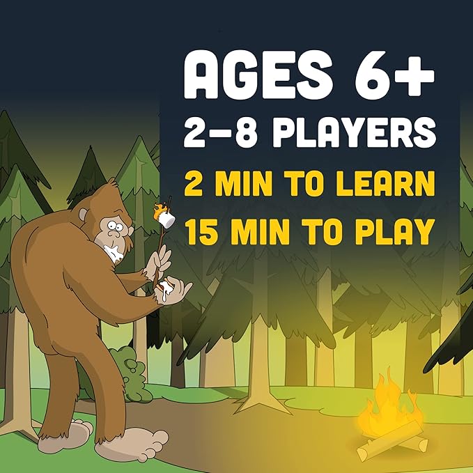 Camping with Sasquatch by Big Discoveries - A 128-Count Family Card Game with a Roar! | Fun Rummy Meets Slapjack Card Games for Kids, Teens, Adults, and Families