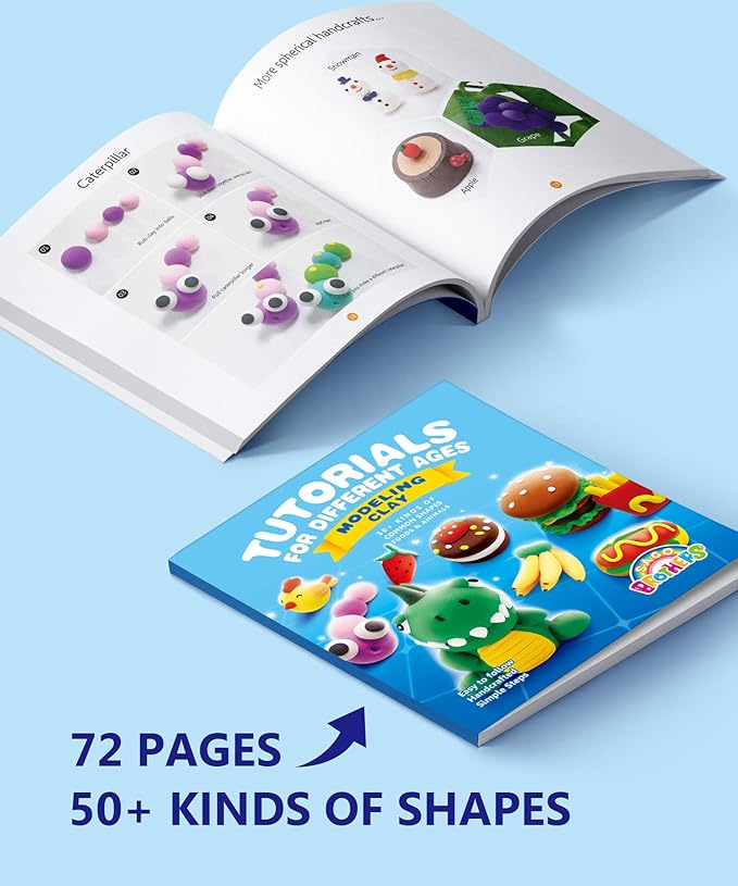 Sago Brothers Air Dry Clay 24 Colors, Kids Toys Modeling Clay Kit, No-Bake No Mess Magic Clay Crafts, Christmas Birthday Gifts for Kids Girls Boys