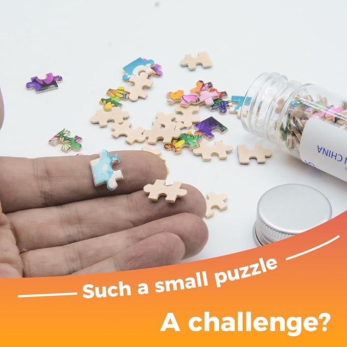 150 Pieces Mini Jigsaw Puzzles for Adults & Kids,6 x 4 Inches,Mini Travel Puzzle,Small Puzzles,Micro Puzzles,Challenging Difficult Puzzle,3 Pack Cartoon Garden