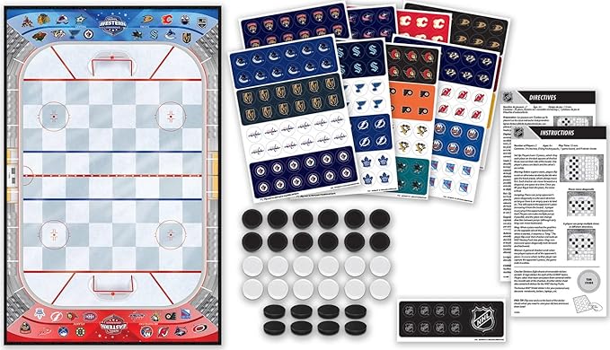 MasterPieces NHL Full League Version Checkers Board Game Team Color, 13" x 21"