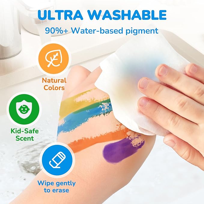 Joycat Vibrant Fruit-Scented Washable Dot Marker for Kid - 6 Color with Carry Handle, scented chart & 123 PDF Free Pages, Non-Toxic & Safe,Bingo Dauber Marker for Toddler 1-3, Art and Craft Kit Supply