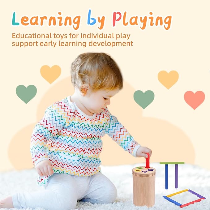 Montessori Wooden Stick Color Sorting Toys for 3 Year Old,Preschool Learning Activities Educational Fine Motor Matching Game,Birthday Gifts for Boys Girls