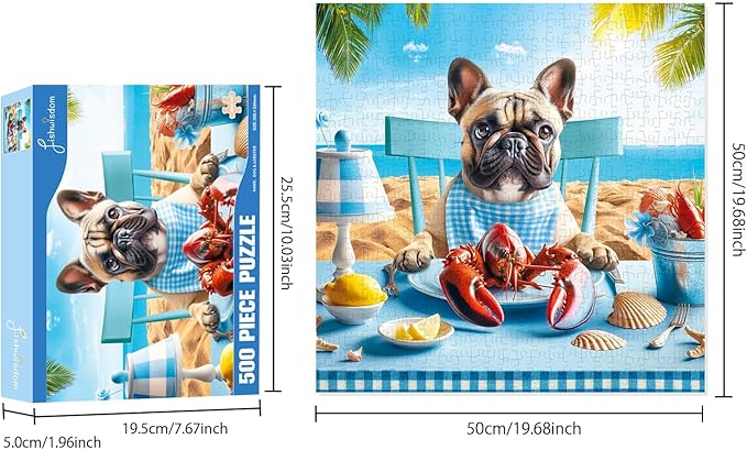 500 Pieces Animal Jigsaw Puzzles for Adults and Teens and Kids Family Happy Toys Dog & Lobster