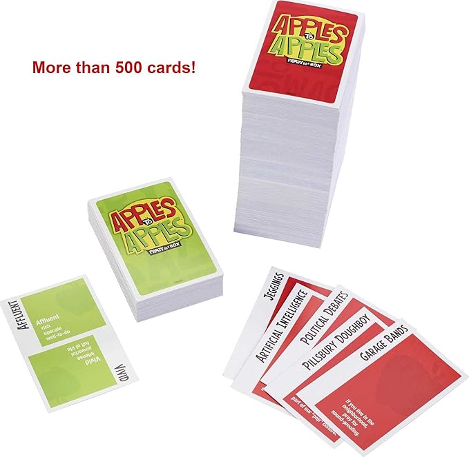 Mattel Games Apples to Apples Party in a Box Family Game with More Than 500 Cards for Game Nights & Parties