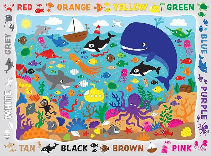 MasterPieces Nature Puzzle - Hide & Seek 48 Piece Jigsaw Puzzle for Kids - Colors in the Ocean - 19"x14"
