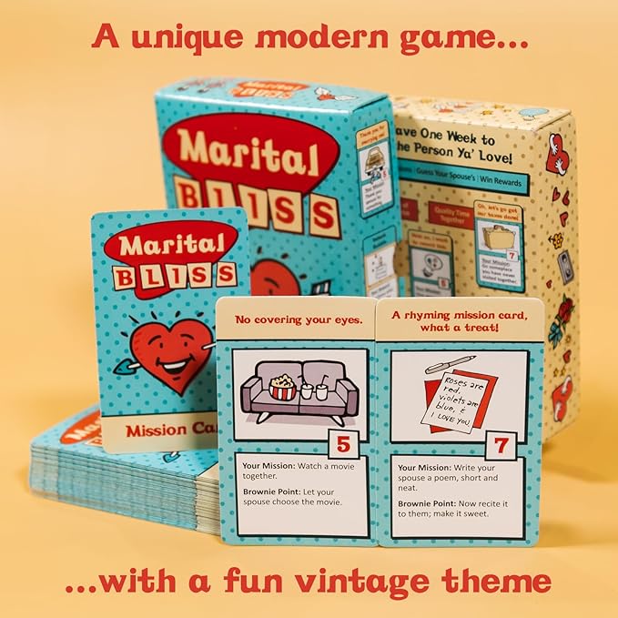 Marital Bliss Couples Gift – Better Marriages Through Subterfuge – Surprisingly Strategic, Sneaky, Healthy, and Romantic Card Game Adventure Ideas for Newlyweds, Husband, Wife, and Date Night