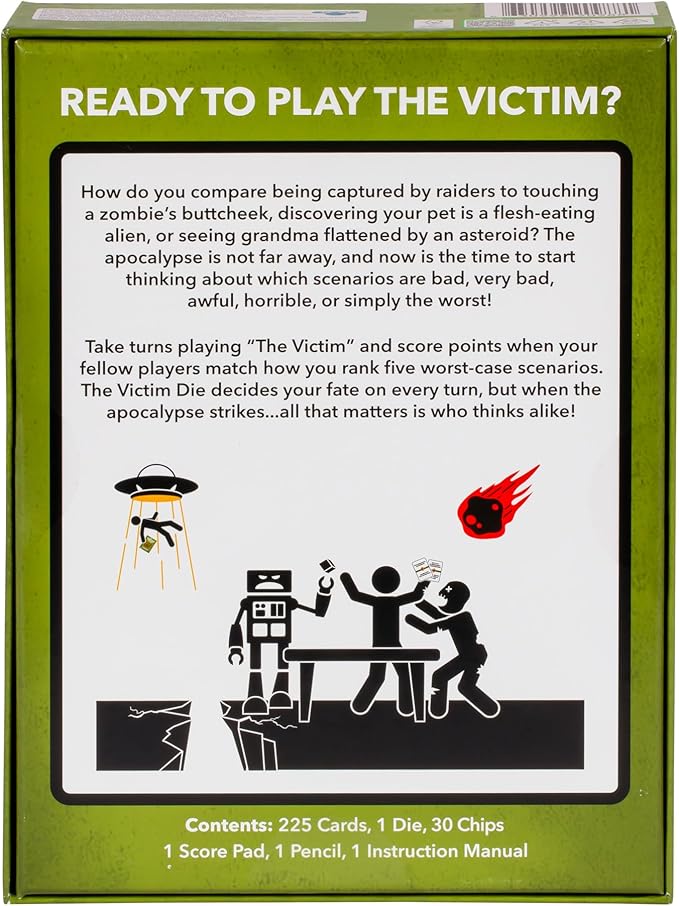 MOOSE GAMES The Worst-Case Scenario Card Game Apocalypse | Match How Players Rank Five Apocalyptic Scenarios from Bad to Worst | Score Points and Win! for Ages 14 to Adult for 3 to 6 Players