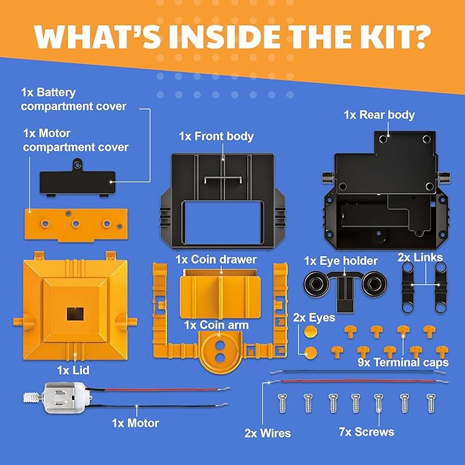 KidzRobotix - Money Bank Robot - Build a Piggy Bank for Kids Robot, Inspire STEM Learning, Boost Creativity, and Teach Financial Responsibility with Our Fun DIY Coin Bank Kit for Kids Aged 8 and Up!
