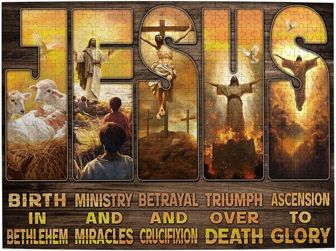 Christian Jesus Puzzles for Adults 500 Pieces, Religious Inspirational Scripture Jigsaw Puzzles, Bible Faith Catholic Cross Puzzle Jesus Puzzle Christian Puzzles Christian Games for Adults
