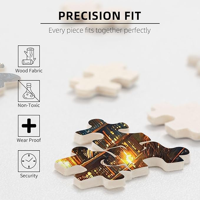 Library Book Puzzle Jigsaw Puzzles for Adults 1000 Pieces A Girl Sitting Under Bookshelf Puzzle Funny Puzzles for Friends Family Activity Game Nights