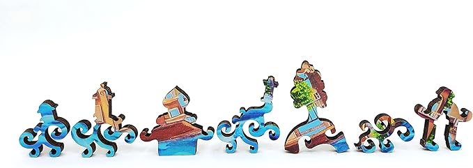 Wooden Puzzle for Adults - Uniquely Shaped Pieces - Made in The USA by FoxSmartBox - 350 Pieces - Sea Harmony