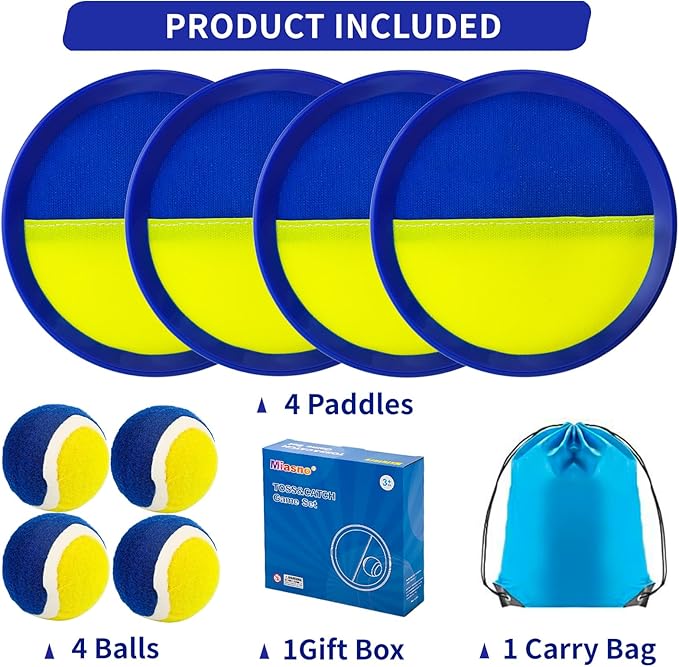 Toss and Catch Ball Set Kids - Lawn Games Beach Games Beach Toys Pool Outdoor for Ages 3 4 5 6 7 8 9 10 Years Old Boy Girl Toys, Playground Sets for Toddlers/Kids/Family
