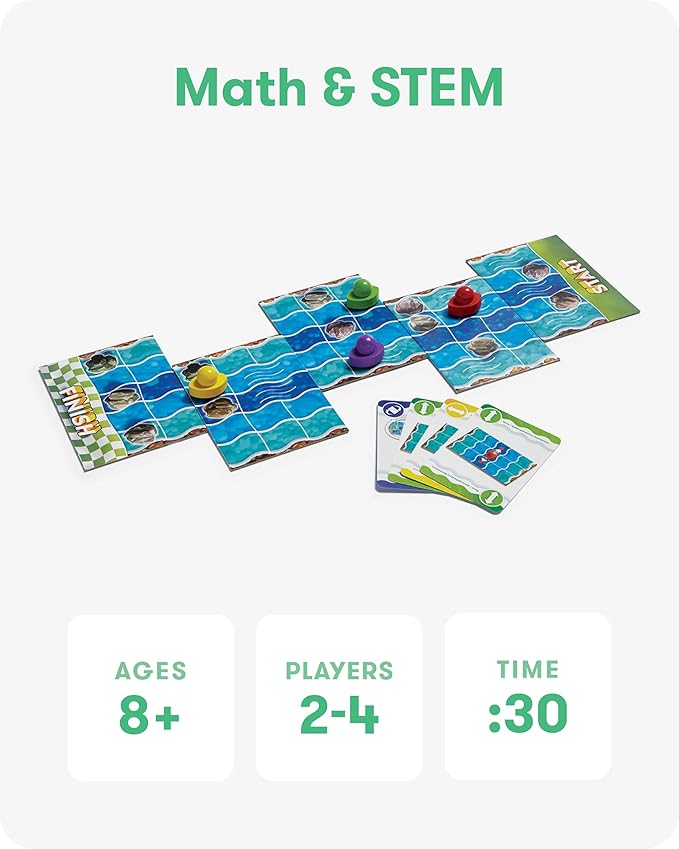 SimplyFun Kayak Chaos - Family Strategy Board Games - 2-4 Players, Ages 8 & Up - Planning & Predicting Skills - Fun River Adventure Game