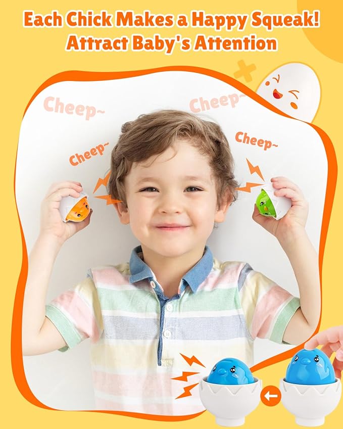 CPSYUB Toddler Matching Eggs Toys - Color Shape Sensory Sorting Toys for Toddler 1-3, Easter Montessori Learning Fine Motor Skills Travel Bingo Puzzle Games Birthday Gifts for Baby Boys Girls