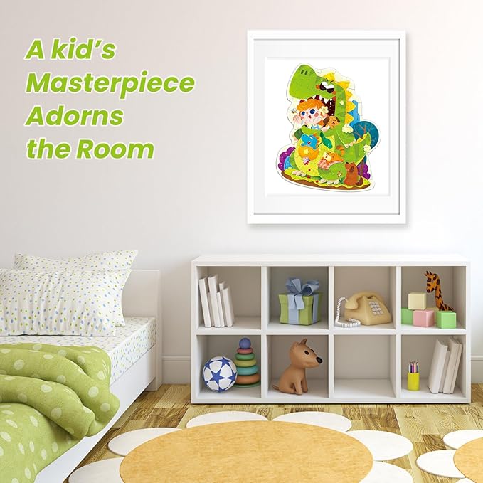 ELX Jigsaw Puzzle for Kids 3+, Floor Puzzle for Preschool Learning (19.7 X 15 in) (Dinosaur-Bag)