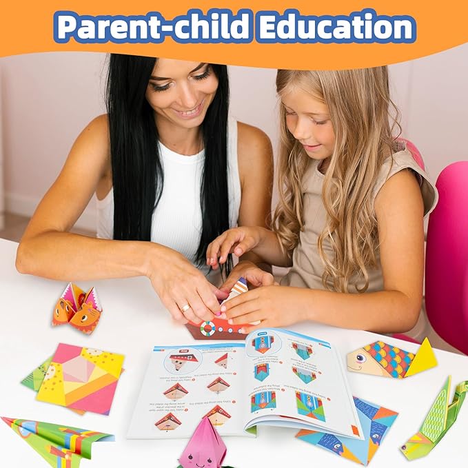 Origami Paper Kit for Kids Ages 5-8 8-12,152 Sheets Origami Paper - 72 Double Sided Patterns with Instructional Book,DIY Art Craft Projects,Travel Game Activity,Gift for Boys Girls Beginners